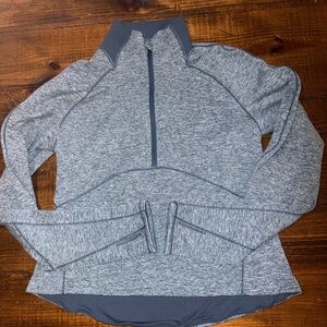 Lululemon 1/2 Zip Heather Blue-Gray Quarter-Zip Pullover M